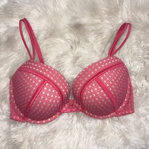 Victoria's Secret Very Sexy Push‎ Up Underwire Plunge Bra Womens Size 34DD Pink